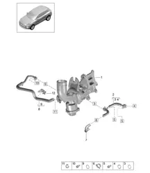 Système de refroidissement du turbocompresseur - PR:T2B - 95B (II / III) Macan 2.0L 2019 - 2024