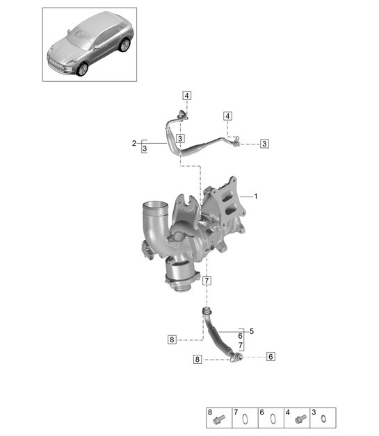 Diagram 202-230 Porsche Macan (95B) MK2 2019-2021 Fuel System, Exhaust System
