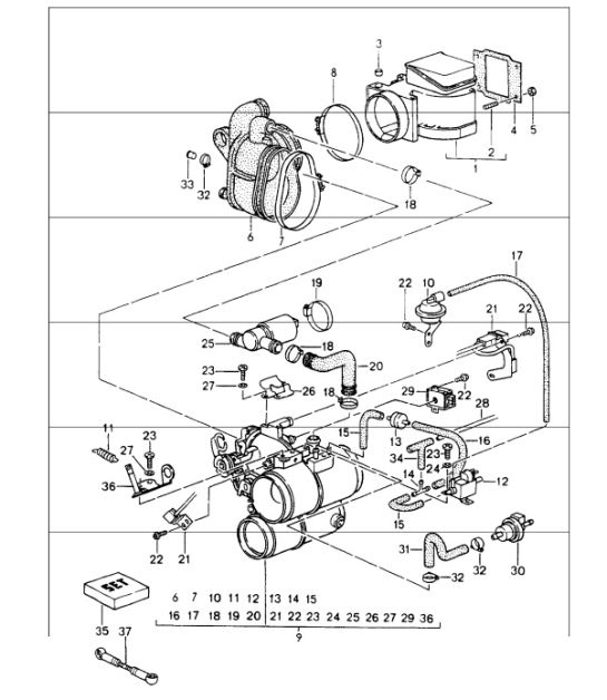 Diagram 107-00 Porsche Cayman S 3.4L 987C 2005-08 Engine