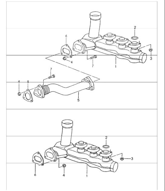 Diagram 202-10 Porsche 991 (911) MK1 2012-2016 Sistema di alimentazione, sistema di scarico