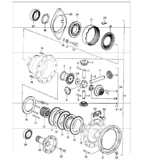 Diagram 305-00 Porsche 970.1 Panamera V6 3.6L 2WD 2009-13 Trasmissione