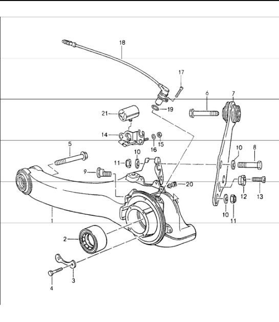 Diagram 501-00 Porsche 356 1950-55 Essieu arrière
