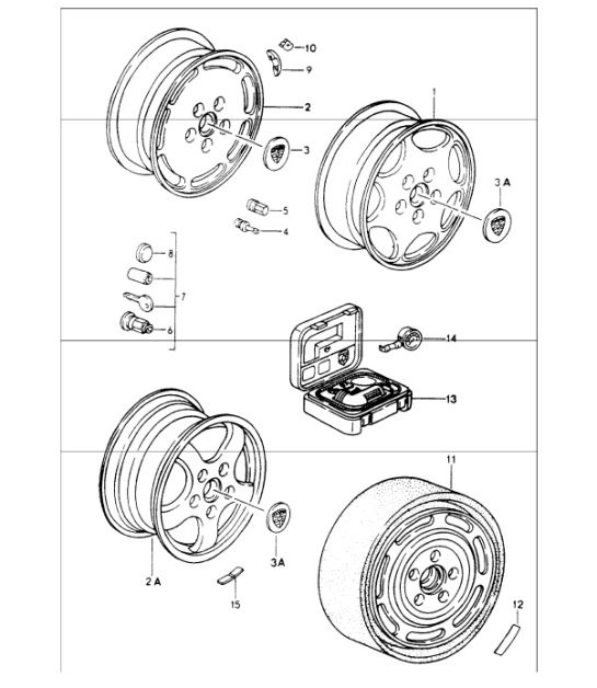 Diagram 601-00 Porsche 991 Carrera C2 3.4L（350马力） 车轮、制动器