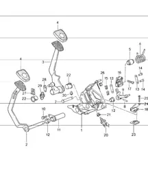 pedales transmision manual 964 CARRERA, TURBO 1989-94