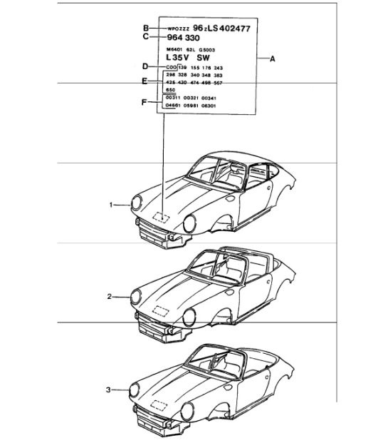 Diagram 801-00 Porsche Boxster 986 2.7L 2003-04 Body