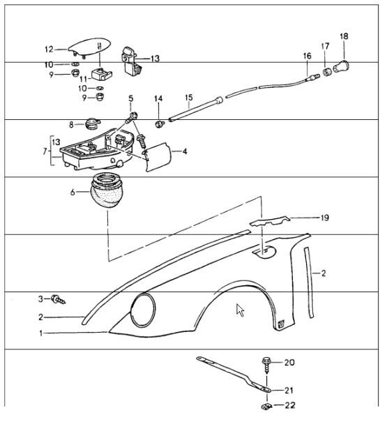 Diagram 801-30 Porsche 911 1987-1989 3.2L G50 Carrosserie