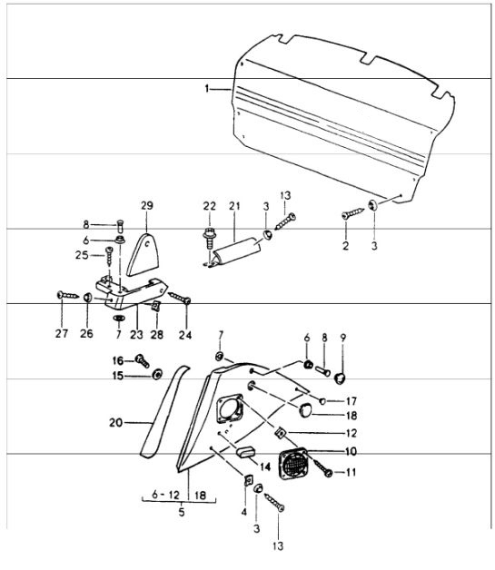 Diagram 807-07 Porsche Boxster 986 2.7L 2003-04 Carrosserie