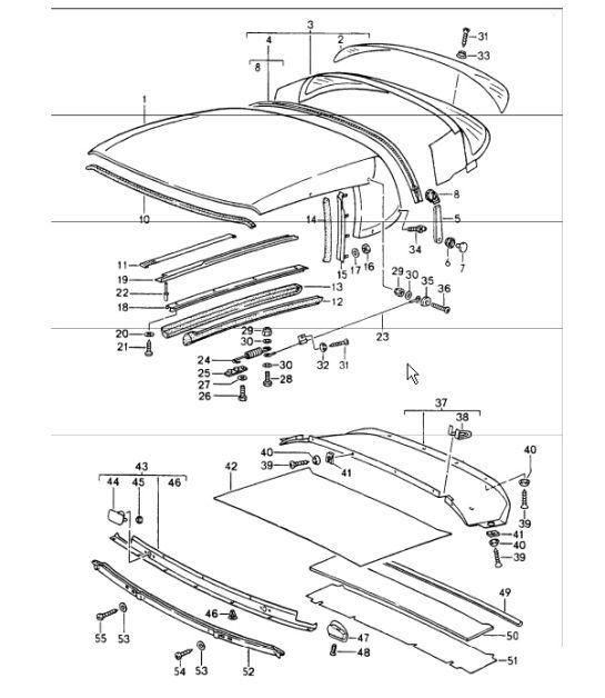 Diagram 811-15 Porsche Macan (95B) MK1 (2014-2018) Carrocería