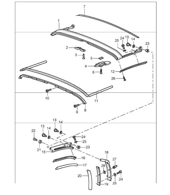Diagram 811-32 Porsche Macan (95B) MK1 (2014-2018) Karosserie