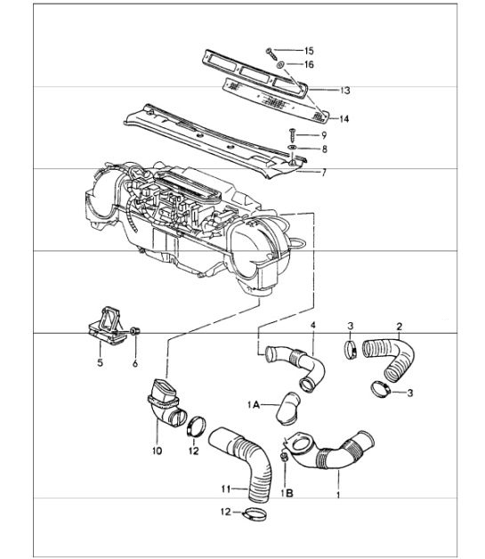 Diagram 813-00 Porsche 356A 1955-59 Carrosserie