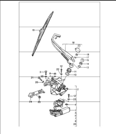 rear window wiper 964 1989-94