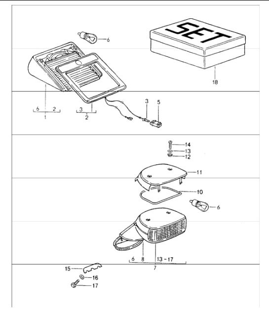 Diagram 905-10 Porsche 968 (1992-1995) Materiale elettrico