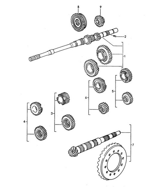 Diagram 303-000 Porsche 968 (1992-1995) Trasmissione