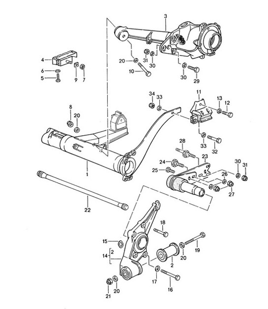 Diagram 501-000 Porsche Cayman S / GTS 3.4L 981 2013-16 Rear Axle