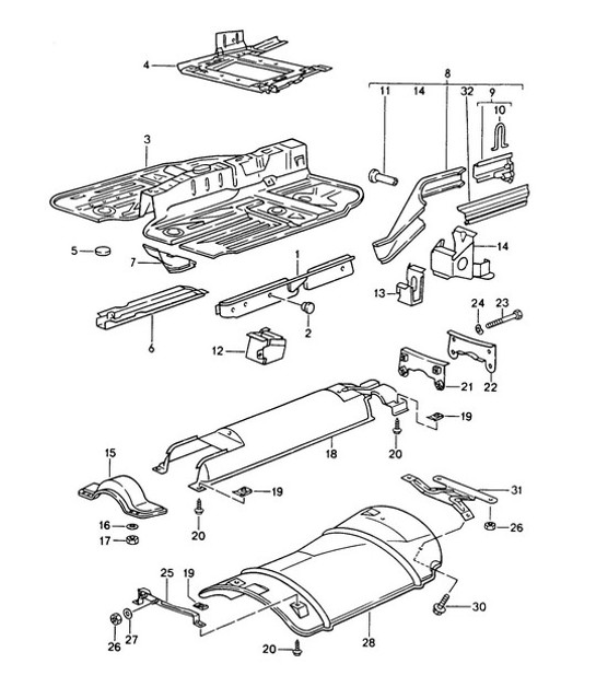 Diagram 801-005 Porsche Macan (95B) MK1 (2014-2018) Carrocería