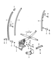 Alzacristalli elettrici / Guida finestrini - CABRIO - 968 1992-95