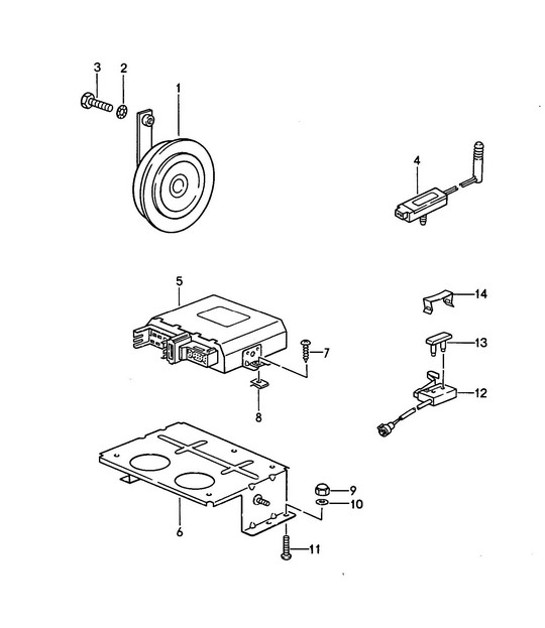 Diagram 909-000 Porsche Macan (95B) MK1 (2014-2018) Elektrische Ausrüstung