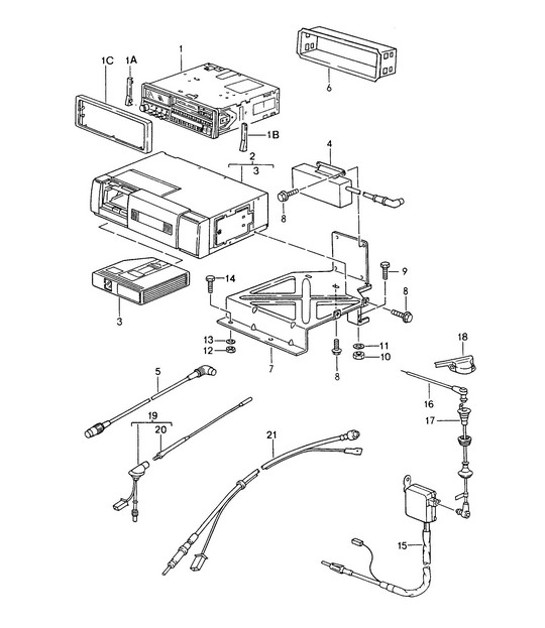 Diagram 911-000 Porsche 955 Cayenne 3.2L V6 2003-06 电子设备