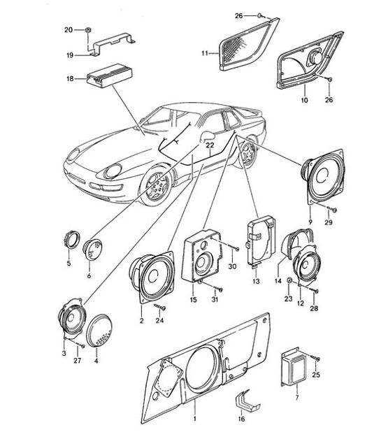 Diagram 911-006 Porsche Cayenne 92A (958) 2010-2017 Electrical equipment