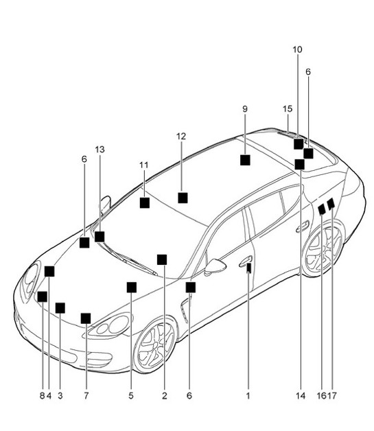 Diagram 001-005 Porsche 997 (911) MK2 2009-2012 Accessories & others 