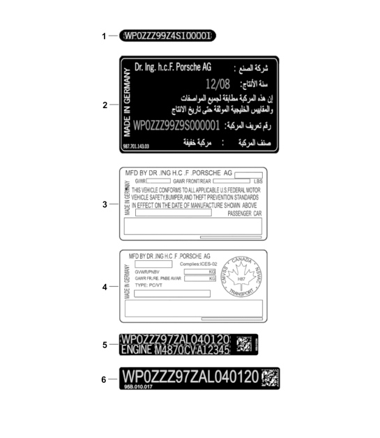Diagram 003-010 Porsche 996 TURBO 2000-05 Accessories & others 