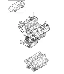 Basismotor / Kort blok (Model: 4820,4840, 4870) Panamera 970 (G1) 4.8L >>2013