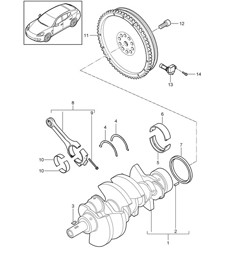 Biella albero motore (Modello: 4620,4640, CWAA,CXNA) Panamera 970 (G1) 3.6L 2010-16