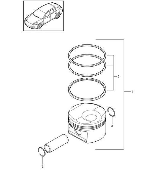 Diagram 102-041 Porsche 997 MK1 Carrera 4 3.6L 2005-08 Engine