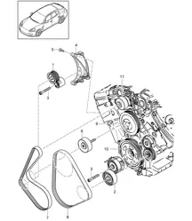 皮带张紧器/皮带传动装置（型号：CGEA、CGE、CGFA）Panamera 970 (G1) 3.0L HYBRID 2012-16