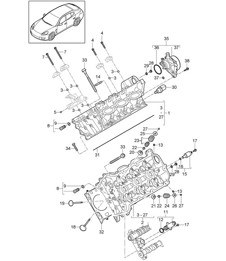 Cylinder head / Vacuum pump (Model: 4620,4640, CWAA,CXNA) Panamera 970 (G1) 3.6L 010-16