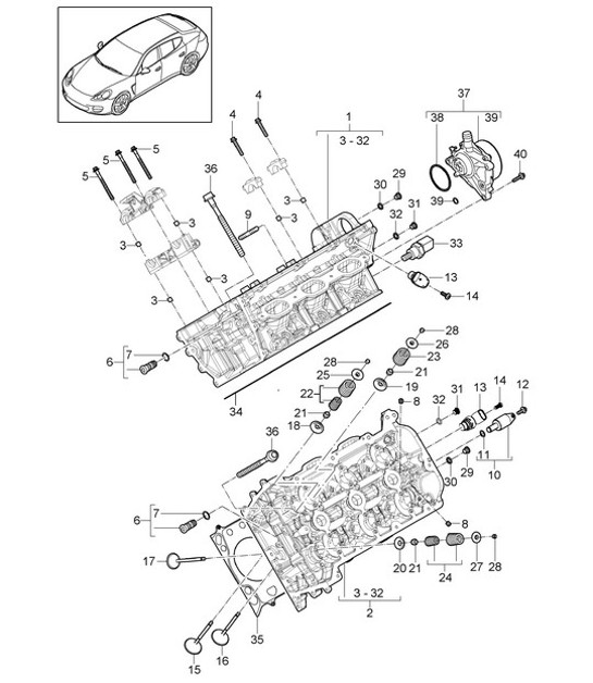 Diagram 103-006 Porsche Cayenne 9PA (955) 2003-2006 Motore