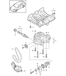 Olieretourcircuit / oliepomp (model: 4620,4640, CWAA,CXNA) Panamera 970 (G1) 3.6L 2010-16