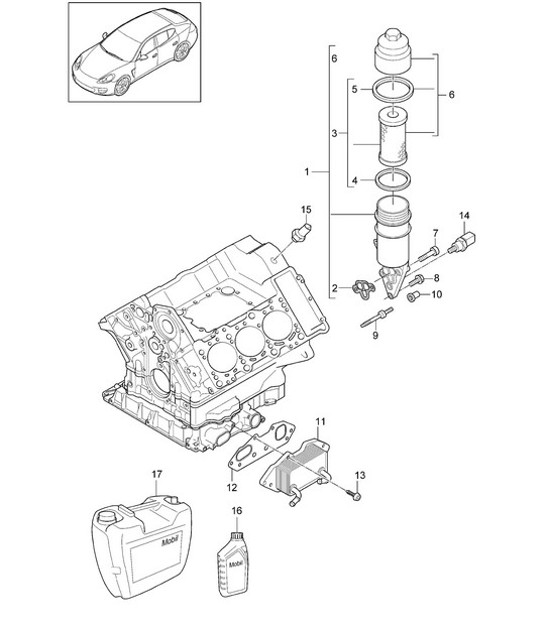 Diagram 104-075 Porsche Boxster 986/987/981 (1997-2016) 引擎