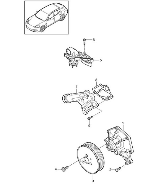 Diagram 105-005 Porsche 997 MK1 Carrera 2 3.6L 2005-08 Motore