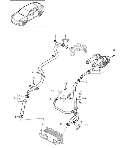 Diagram 105-032 Porsche 9J1.1 Taycan GTS 2020-24 