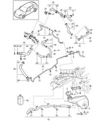 Coolant cooling system / Coolant expansion tank (Model: CWDA,CWD, CWFA,CWF) Panamera 970 (G1) 3.0L 2014>>
