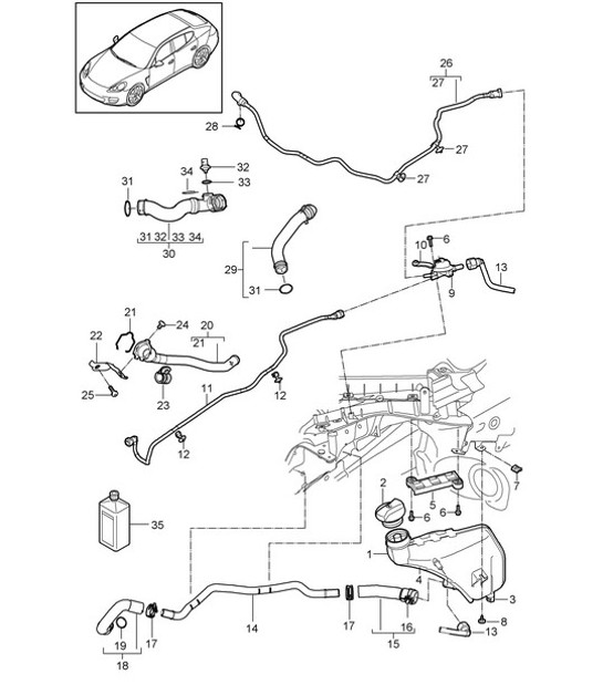 Diagram 105-045 Porsche 997 MK1 GT2 2007-09 Moteur