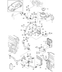 Coolant cooling system / Coolant expansion tank (Model: CGEA,CGE, CGFA) Panamera 970 (G1) 3.0L HYBRID >>2013