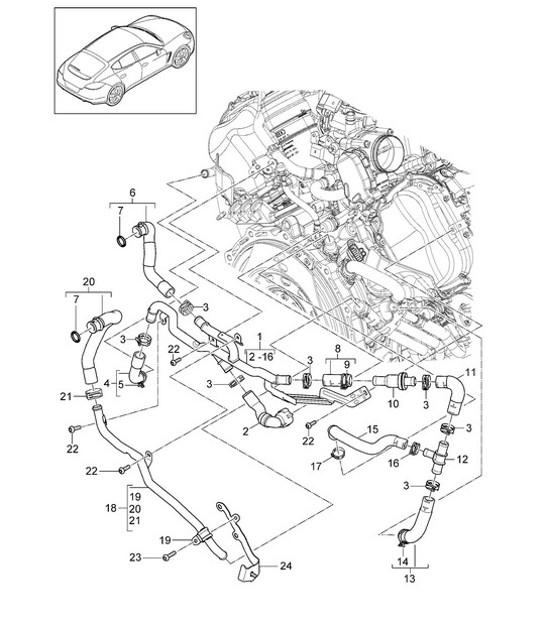 Diagram 105-063 Porsche 991.1 Carrera C2 3.4L (350 Bhp) 2012-16 Moteur