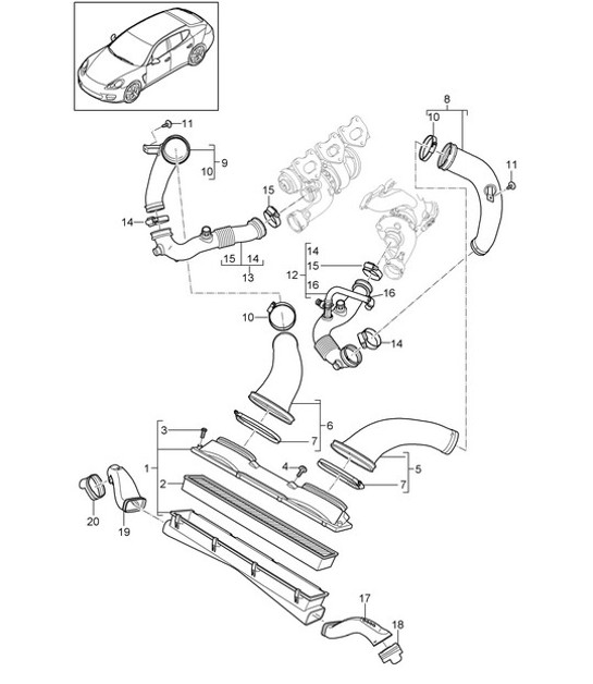 Diagram 106-025 Porsche 911 1987-1989 3.2L G50 Motor