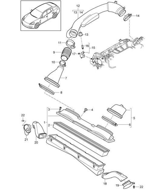 Diagram 106-030 Porsche Macan (95B) MK1 (2014-2018) 引擎