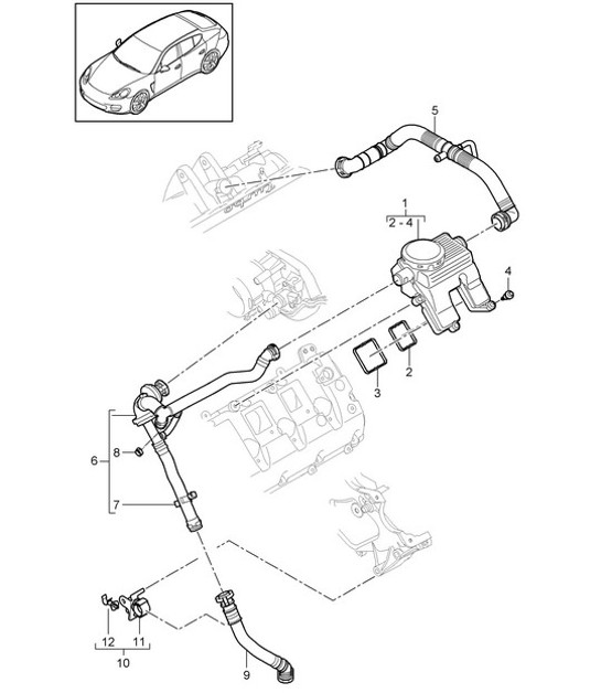 Diagram 107-015 Porsche 997 MK1 Carrera 2 3.6L 2005-08 引擎