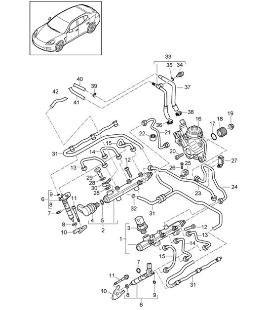 Diagram 107-040 Porsche Macan (95B) MK1 (2014-2018) 引擎