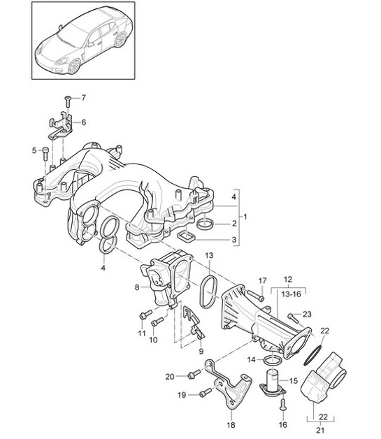 Diagram 107-057 Porsche Macan (95B) MK1 (2014-2018) Motor