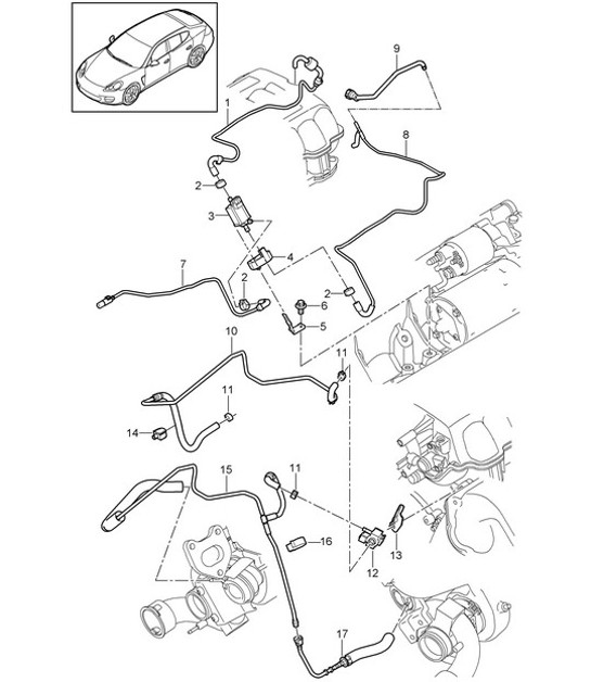 Diagram 107-080 Porsche Macan (95B) MK1 (2014-2018) Motor