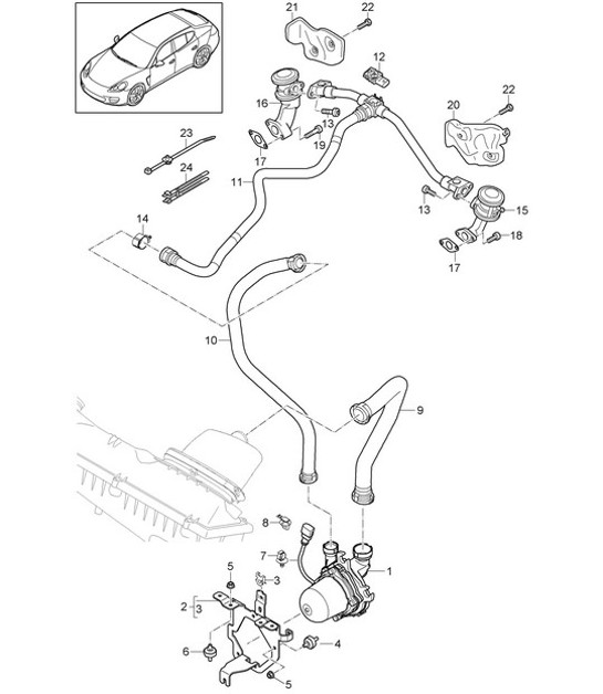 Diagram 108-010 Porsche Panamera 970 MK1 (2009-2013) Engine