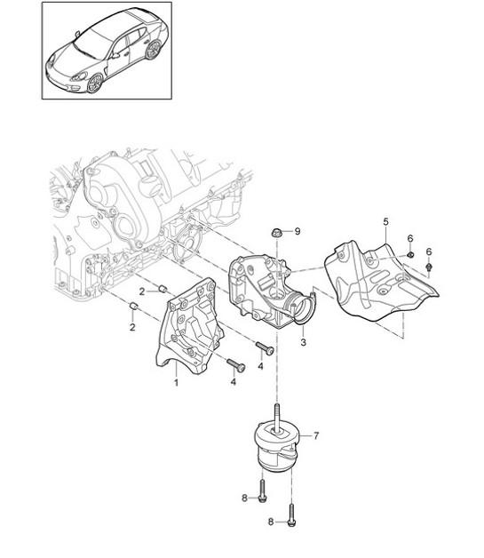 Diagram 109-030 Porsche 924 Turbo 2.0L 1982-84 引擎