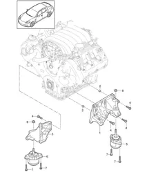 Engine suspension / Console for engine mounting / Engine mounting (Model: 4620,CWAA, CXNA+ PR:338) Panamera 970 (G1) 3.6L 2010-16