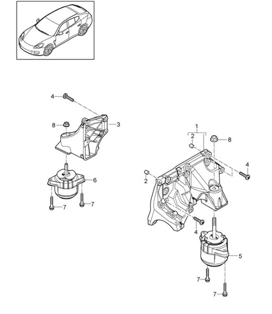 Diagram 109-045 Porsche 997 MK1 Carrera 2 3.6L 2005-08 Motore