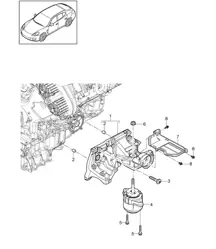 Motoraufhängung / Konsole für Motoraufhängung / Motoraufhängung (Modell: CWDA,CWD, CWFA,CWF+ PR:339) Panamera 970 (G1) 3.0L 2014>>